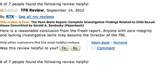Illustration for article titled "Horse Crap": Oddly Enough, The Amazon Reviews For The Freeh Report Are Mostly Pretty Negative